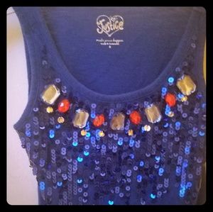 Gently used tank top with sequins and stones
